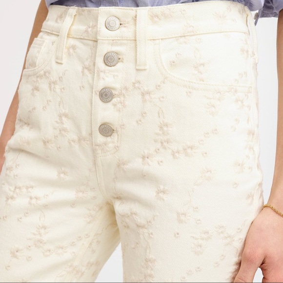 J.Crew Women's 10" Billie Demi Boot Crop Off-White Jeans Eyelet Embroidery 31 - Picture 3 of 15
